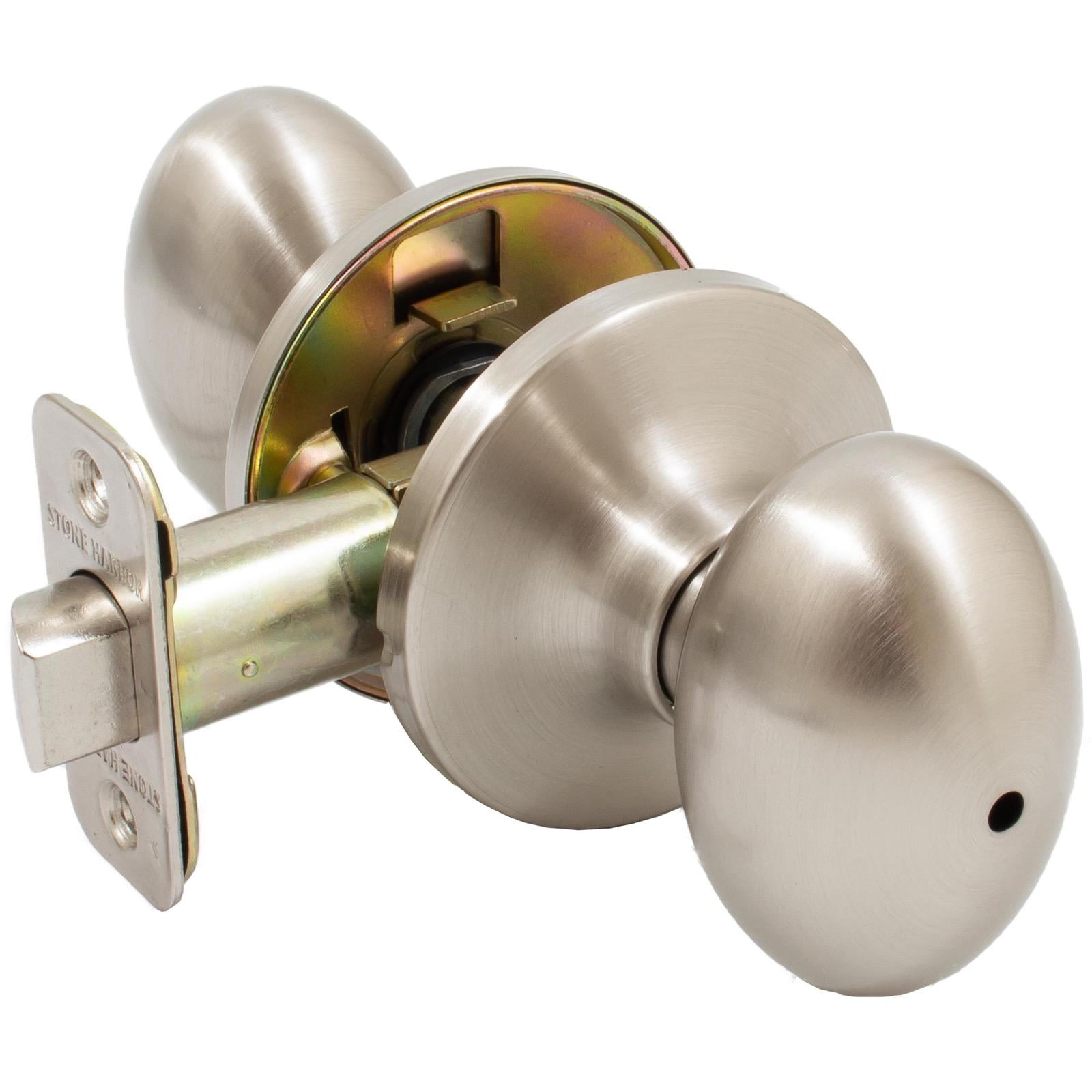 Springhill Door Knob, Privacy (Bed/Bath) Latch, Satin Nickel by Stone Harbor Hardware