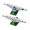 Silver and Green, variant on DeliDecks Fingerboard Trucks - Hex Hybrid Trux 29mm Professional Steel Trucks with Tool and Hardware Set - Silver and Silver