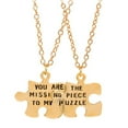 thumbnail image 2 of opvise 2Pcs Couple Necklaces Puzzles Letters Jewelry Simple Fashion Appearance Friendship Necklaces for Valentines Day Golden, 2 of 7