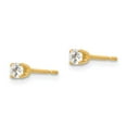 thumbnail image 2 of Real 14kt Yellow Gold 2.75mm CZ stud earRings; for Adults and Teens; for Women and Men, 2 of 3