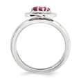 thumbnail image 2 of Sterling Silver Stackable Expressions Polished Created Ruby Ring - Size 10, 2 of 3