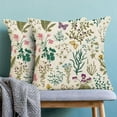 thumbnail image 4 of Spring Pillow Covers 18 X 18 Inch Set of 2, Sage Green Wildflower Plant Floral Decorative Throw Pillow Covers Farmhouse Outdoor Flower Cushion Cases for Couch Sofa Home Decor, 4 of 6