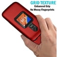 thumbnail image 2 of Case for Alcatel TCL Flip 2 Phone (2022), NakedcellPhone [Grid Texture] Slim Hard Shell Protector Cover for T408DL / TFALT408DCP - Red, 2 of 7