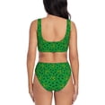 thumbnail image 3 of Wukai St Patrick's Day5 Women's Bikini Set Two Piece,wimsuit High Waisted V Neck Twist Front Adjustable Spaghetti Straps Bathing Suit-XX-Large, 3 of 7