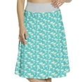 thumbnail image 1 of Women's Tropical Hawaiian Exotic Palm Tree A-line Printed Skirt Casual Wear, L, Turquoise and Cream, by Ambesonne, 1 of 6