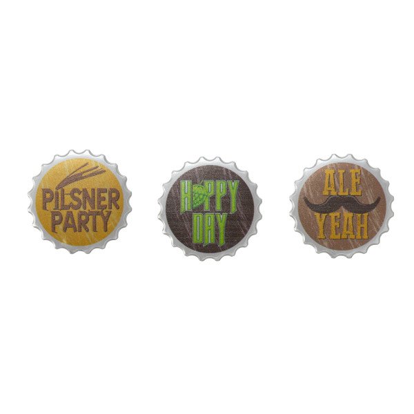 Beer Bottle Caps Cake Or Cupcake Layon Cake Topper 12 Count