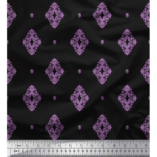 Soimoi Poly Georgette Tissu Tissu Imprimé Damassé Filigrane par la Cour 52 Pouces de Large