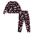 thumbnail image 3 of DISNIMO Pajama Set for Women Breast Awareness Heart Print Soft Long Sleeve Lounge Sets 2 Piece Pjs Sets Casual Comfy Nightwear with Pocket Round Neck Sleepwear, M, 3 of 7