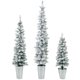 thumbnail image 2 of Conjunto de 3 Árboles de Navidad Costway Artificiales Nevados con Barriles de Metal Rellenos de Cemento, 2 of 10