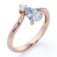 thumbnail image 4 of JeenMata Anillo de Compromiso Solitario de 2 Quilates Corte de Pera, Pavé de 3 Puntas, Filigrana Milgrain Art Déco, Anillo de Boda en Trío, Baño de Oro Rosa de 18 K sobre Plata, 4 of 6