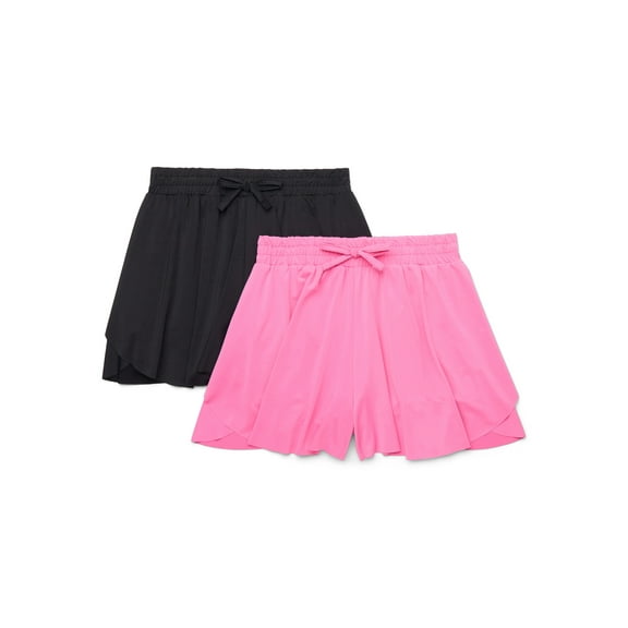 Hind Girls' Athletic Butterfly Flutter Short, 2-Pack, Sizes 4-16