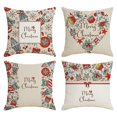 thumbnail image 2 of 4 Piezas Funda de Almohada de Navidad Cubiertas de Almohada Cuadrada Cubiertas de Amortiguador Papá Noel Impreso Decoración Del año de nuevo YX1014-13 BLESIY Manta y funda de almohada, 2 of 7