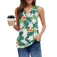 thumbnail image 3 of GIPQJK Tank Tops for Women V Neck Hawaii Beach Vacation Sleeveless Tees Casual Loose Fit Fashion Cute Tunic Tops,Dark Green L, 3 of 4
