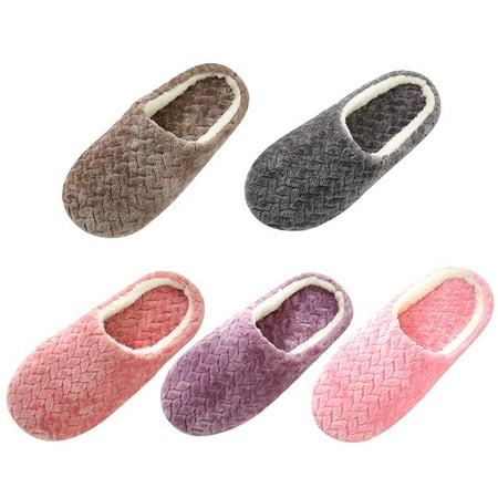 

Soft Slippers Cozy Memory Foam Scuff Slippers Slip On Warm Fashion House Shoes Womens Men Indoor/Outdoor Home Cotton Shoes Pink M