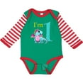 thumbnail image 3 of Inktastic Blue and Pink Baby Dragon First Birthday Boys or Girls Long Sleeve Baby Bodysuit, 3 of 5