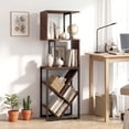 thumbnail image 2 of Gymax 6-Tier Bookshelf Industrial S-Shaped Geometric Bookcase w/ Open Display Shelves, 2 of 9
