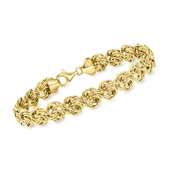Ross-Simons 18kt Gold Over Sterling Rosette-Link Bracelet, Women's, Adult
