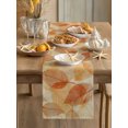 thumbnail image 3 of Brown Leaves Table Runner 108 Inches Long,Botanical Fall Foliage Farmhouse Retro Plants Cotton Linen Table Runners Dresser Scarves,Fabric Tabletop Scarf Furniture Cover for Home Dinner Party 13"x108", 3 of 9
