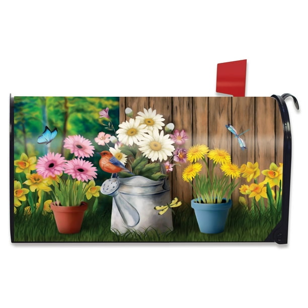 Spring Jubilee Floral Mailbox Cover Watering Can Briarwood