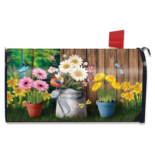 Spring Jubilee Floral Mailbox Cover Watering Can Briarwood