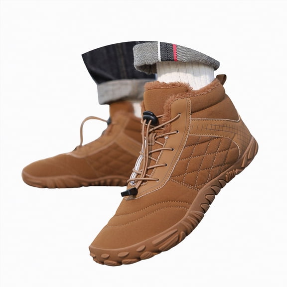 CAICJ98 Womens Snow Boots Warm Lining Waterproof Ankle Hiking Boots Booties with Memory Foam Winter Boots Women (Brown,Size 7.5)