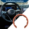 thumbnail image 3 of Funda para volante de cuero artificial PU, protector de volante de automóvil ABS 14.96" Naranja, 3 of 6
