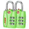 thumbnail image 1 of Forge TSA Luggage Combination Lock - Open Alert Indicator, Easy Read Dials, Alloy Body- Ideal for Travel, Lockers, Bags (Green 2Pk), 1 of 6