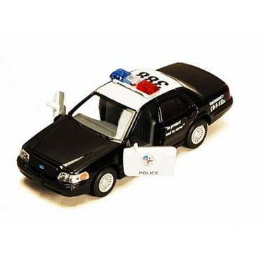 Ford Crown Victoria Police Interceptor, Black - Kinsmart 5327D - 1/42 Scale Diecast Model Replica (Brand New, but NOT IN BOX)