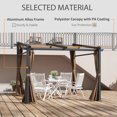 thumbnail image 4 of Outsunny Pergola en Métal 10 Pieds x 10 Pieds avec Toit à Auvent Rétractable, Café, 4 of 10
