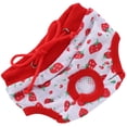 thumbnail image 4 of Pantalones fisiológicos para cerdos, ropa interior sanitaria con estampado de fresas, pañales reutilizables, color blanco, talla S, 4 of 14
