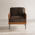 thumbnail image 2 of Jofran Karma Genuine Leather Solid Acacia Rustic Accent Chair, 2 of 7