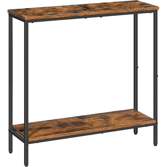 HOOBRO 29.5" Narrow Console Table Sofa Table Display Table Hallway Bedroom Foyer Living Room Rustic Brown and Black BF22XG01