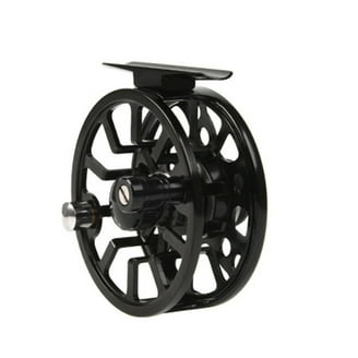 black plastic fly fishing reel Plastic fly reel river fishing fly fishing Stream left / right exchange  possible (reel diameter 42 mm),1 x fishing reel,Black