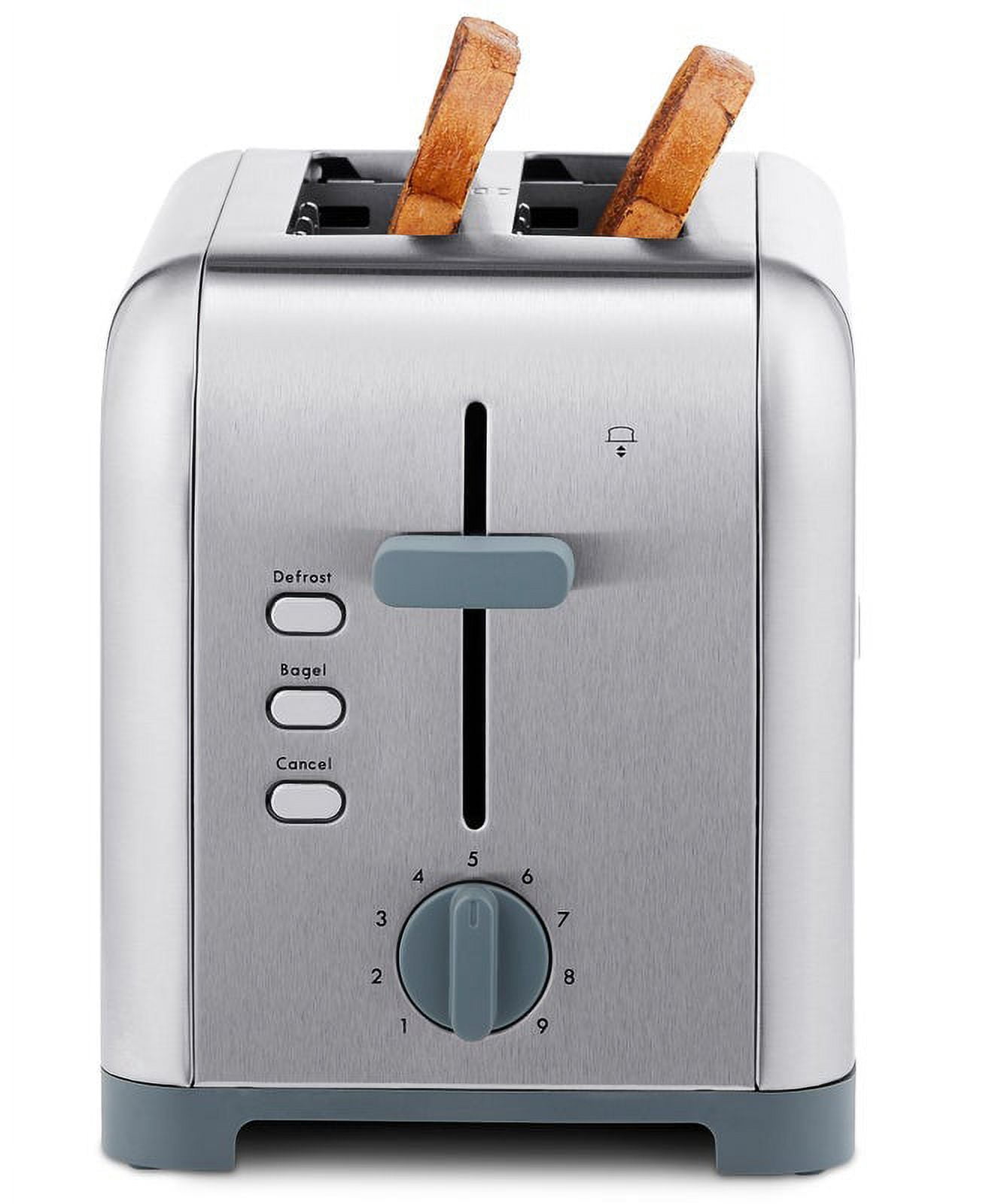 Kenmore 2 Slice 1400W Toaster with Dual Controls, 1.5 in  wide Slots, Silver