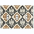 thumbnail image 1 of Metal Light Switch Plate Outlet Cover (Damask Diamond Dark Two Tone Tan Pattern - Triple Toggle), 1 of 2