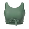 thumbnail image 4 of Women's Cut Out Tie Knot Front Scoop High Neck Tank Crop Top Bikini Swimsuit Top Cute Bikinis Women'S Swimsuit Swimming Suits For Women One Piece Swimsuit To Hide Tummy Bulge Tankini Tops For Women, 4 of 5