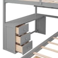 thumbnail image 5 of Full over Twin Solid and Stable Bunk Bed with Desk, Drawers and Shelves (Gray), 5 of 16