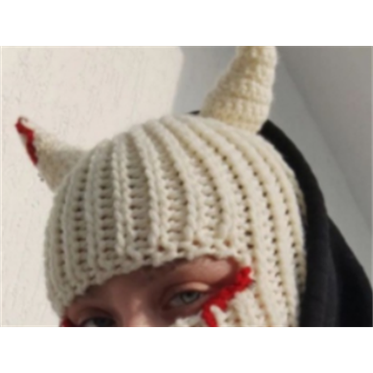 Funny Horns Creative Knitted Hat Beanies Warm Full Face Cover Ski Mask Hat  Windproof Balaclava Hat For Men Women