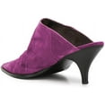 thumbnail image 3 of YDN Women Sexy Kitten Low Heel Mules Pumps Pointed Closed Toe Loafers Backless Slip On Sandals Suede Comfort Shoes Size 11 Orchid, 3 of 4