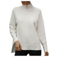 thumbnail image 2 of Lenago Womens Sweater Plus Size New Solid Color Sweater Turtleneck Sweater Women, 2 of 5