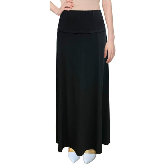Women's Stretch Knit Fit and Flare A-Line 36" Maxi Length Skirt