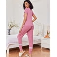 thumbnail image 2 of Ekouaer Womens Pajamas Set 2 Piece Lounge Pj Set Short Sleeve Sleepwear Tops with Joggers Pants Loungewear Print Nightwear, 2 of 6