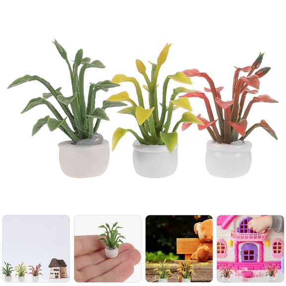 HOMEMAXS 9pcs Miniature Plant Mini House Potted Plants Micro Landscape Decoration Mini Bonsai