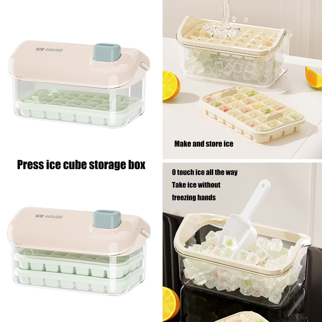 BQBQERT Multipurpose Ice Maker Storage Container Practical Ice Cube Maker with Lid 28/56Grids Ice Tray for Clean Ice Cube