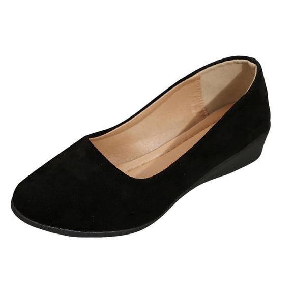 YLYL Women's Ballet Shoes Pointed Toe Wedge Heel Fashion Casual Slip on Business Office Work Shoes