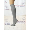 thumbnail image 2 of HUGH UGOLI Women Cotton Knee High Socks, Long Dress School Uniform Socks for Girls, Soft & Lightweight Boot Socks, Shoe Size: 5-8, Light Gray / Black, 4 Pairs, 2 of 5