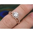 thumbnail image 6 of 2 Carat Halo Moissanite and Moissanite Wedding Ring set with 18k Gold Plating, 6 of 6