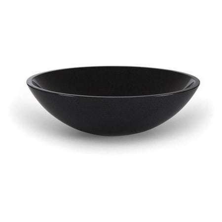 Xylem GRVE170CBK Round Stone Vessel Sink - Black Granite