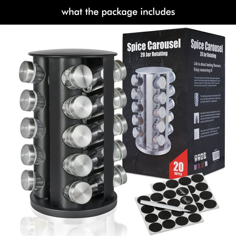 Black rotating online spice rack