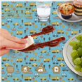 thumbnail image 6 of Excavator and Boat Blue Pattern Round Tablecloth 60"x60", Wrinkle Resistant Wipeable Table Cover for Kitchen Dining Room Picnic Patio and Party, 6 of 6
